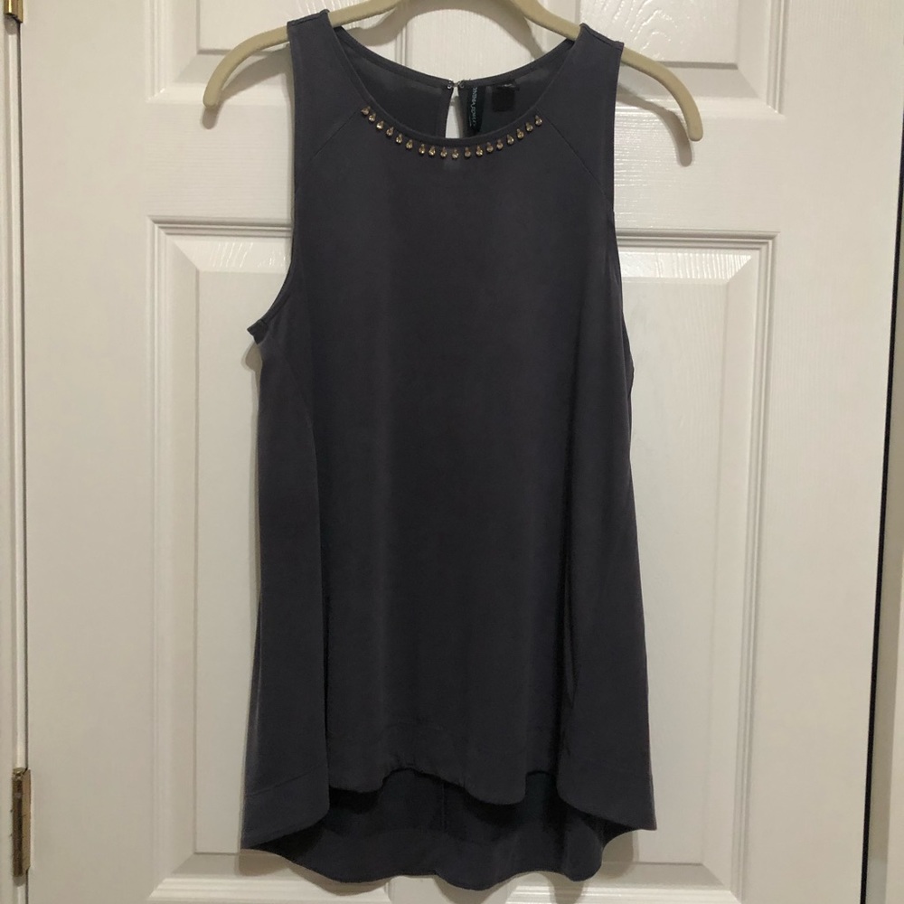 Cynthia Rowley Hi/Low Sleeveless Gray Top